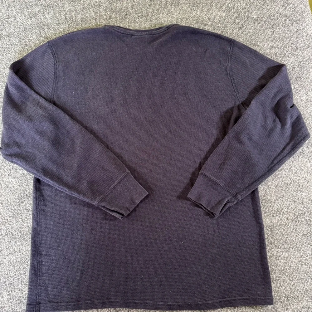 Polo Ralph Lauren Waffle Knit Shirt Mens L Thermal Sleepwear Cotton Navy Blue